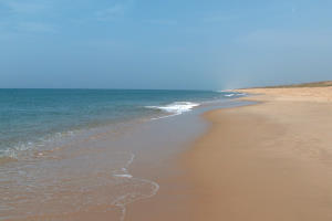 Cream sand beach in France Aquitaine