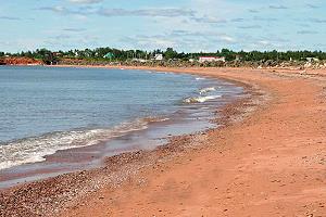 Red sand beach of Gaspsie