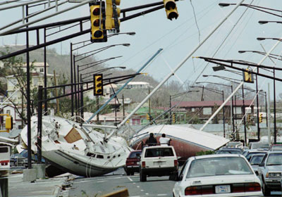 The damage of monstrous cyclones