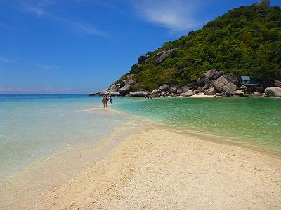 Strip of sand of Koh Nang Yuan, THAILAND Beach