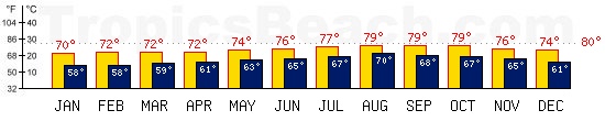 Las Palmas, CANARY ISLANDS temperatures. A minimum temperature of 81F C is recommended for the beach!