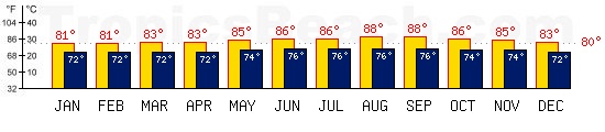 Punta Cana, DOMINICAN REPUBLIC temperatures. A minimum temperature of 81F C is recommended for the beach!