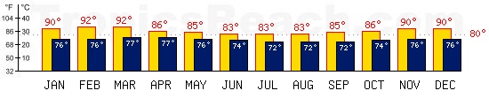 Zanzibar, TANZANIA temperatures. A minimum temperature of 81F C is recommended for the beach!