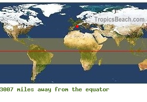 Equatorial distance from Saint Tropez, FRANCE !