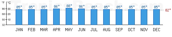 Indian Ocean bathing temperature at Goa, INDIA. +79C is ideal for the beach!