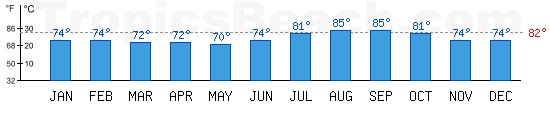 Atlantic Ocean bathing temperature at Saly, SENEGAL. +79C is ideal for the beach!